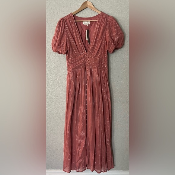 Anthropologie Dresses & Skirts - Anthropologie Katerina Lurex Puff Sleeve Dress women’s size 12 New with tags